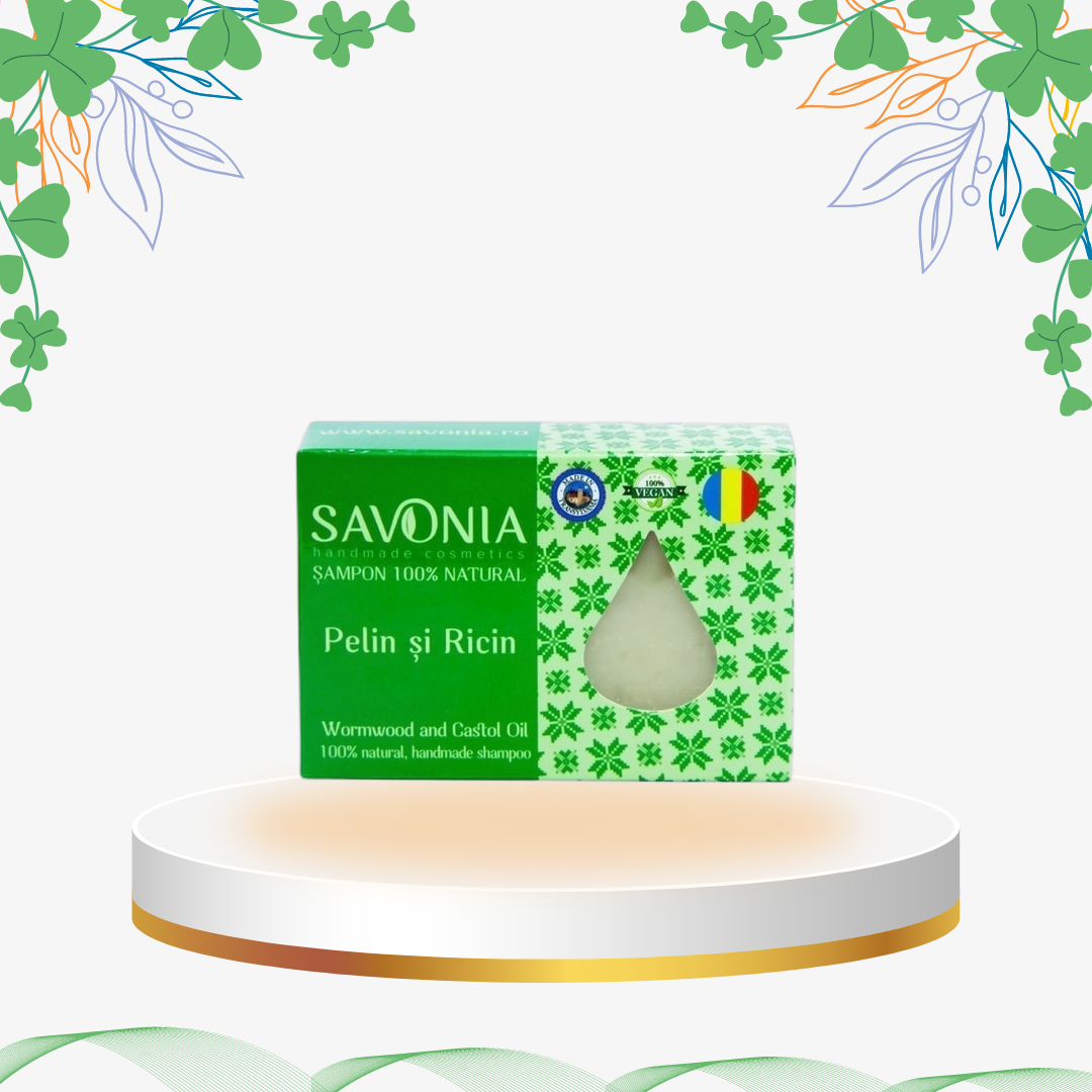Savonia - Sampon Solid Pelin si Ricin, 90 gr