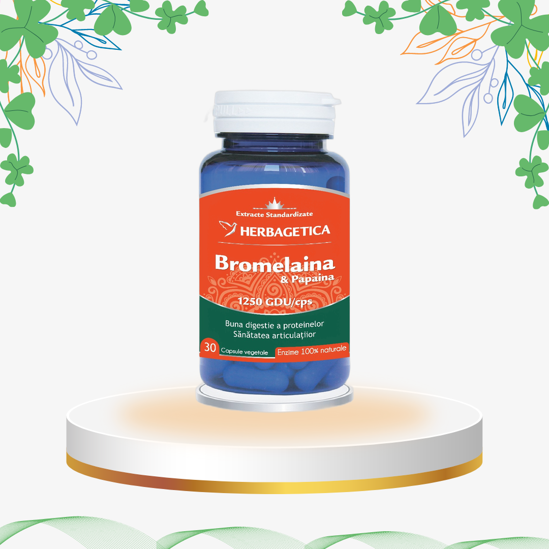 Herbagetica - Bromelaina & Papaina, 30 cp