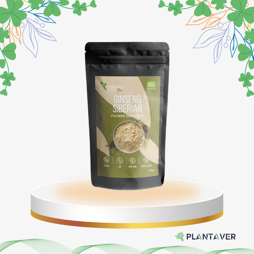 Niavis - Ginseng Siberian Pulbere Ecologica, 125 gr