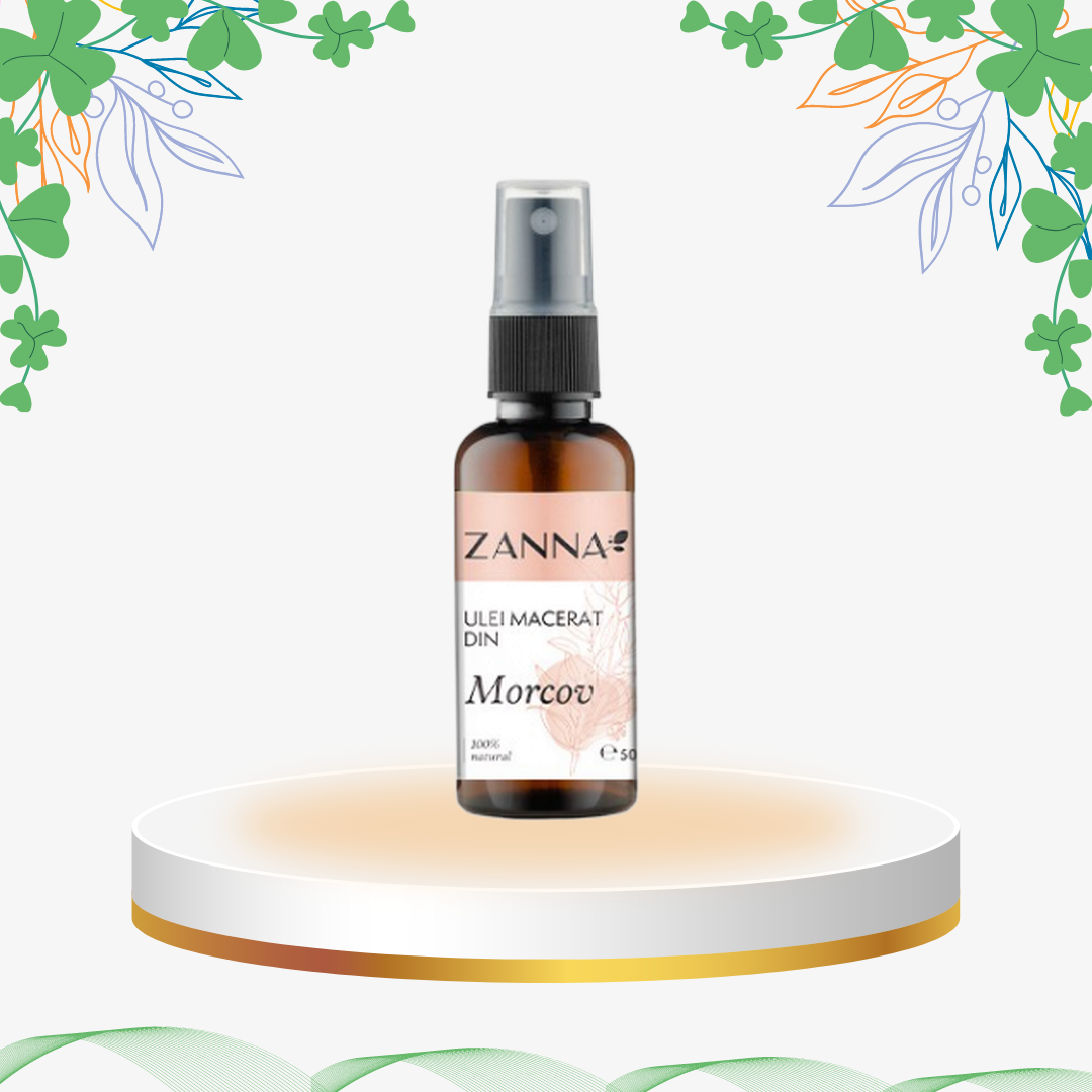 Ulei de morcov natural cu beta-caroten și floarea-soarelui, bogat în pro-vitamina A pentru stimularea și menținerea unui bronz intens și uniform.