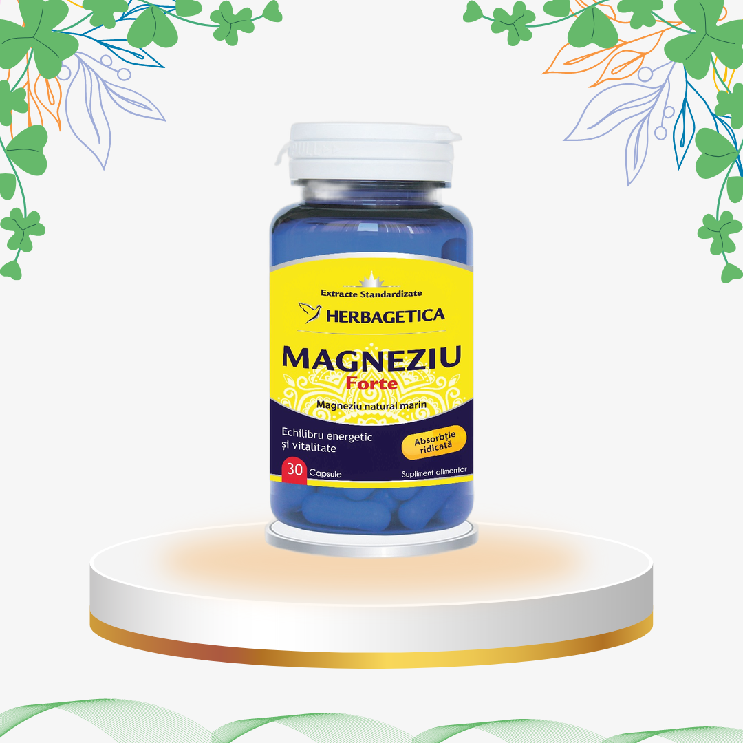 Supliment alimentar cu Magneziu natural marin extras prin filtrări succesive din apa mării, oferind un mix asimilabil de oxid, clorură, sulfat și hidroxid de Magneziu pentru reducerea stresului și a crampelor musculare.