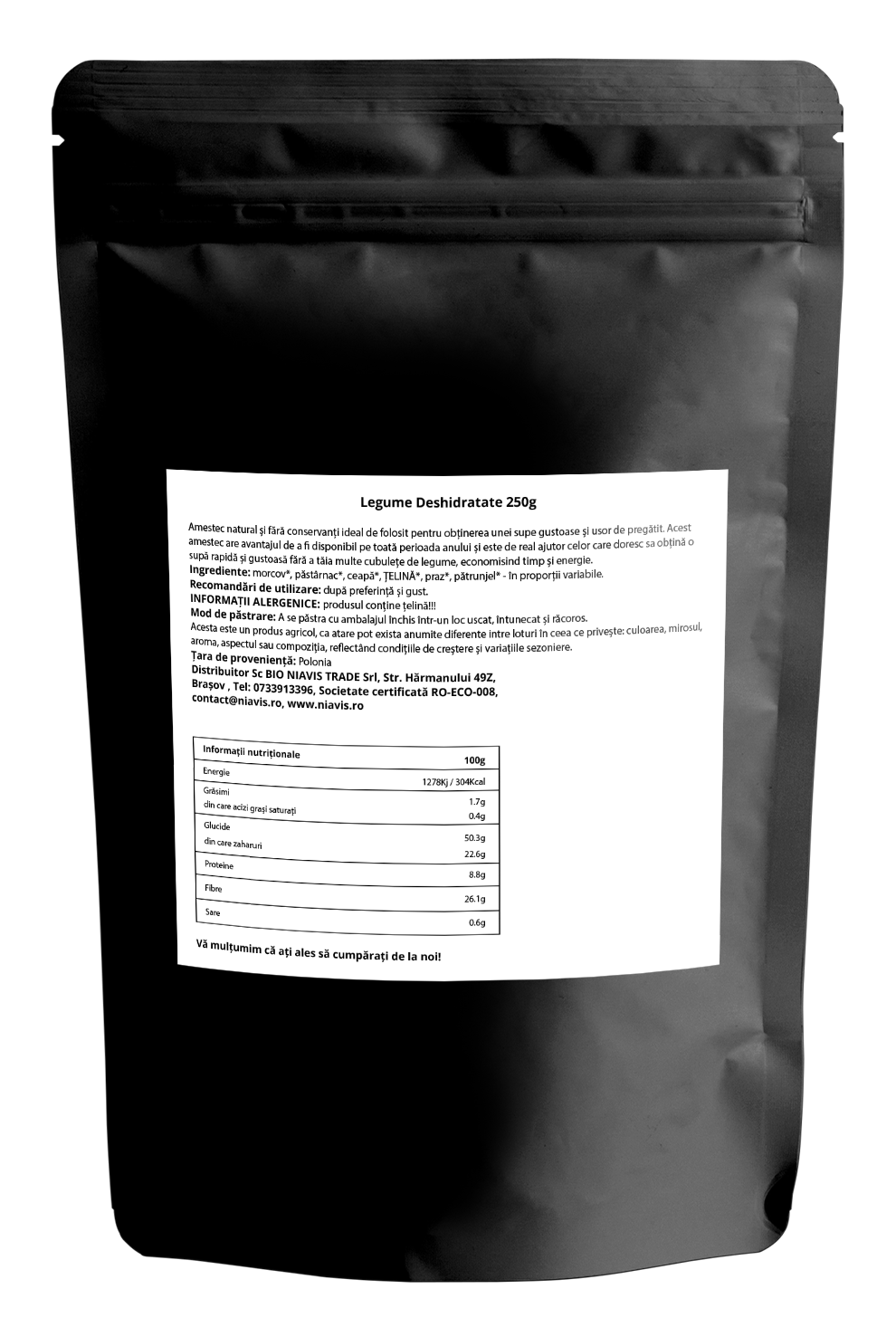 Niavis - Legume Deshidratate, 250 gr