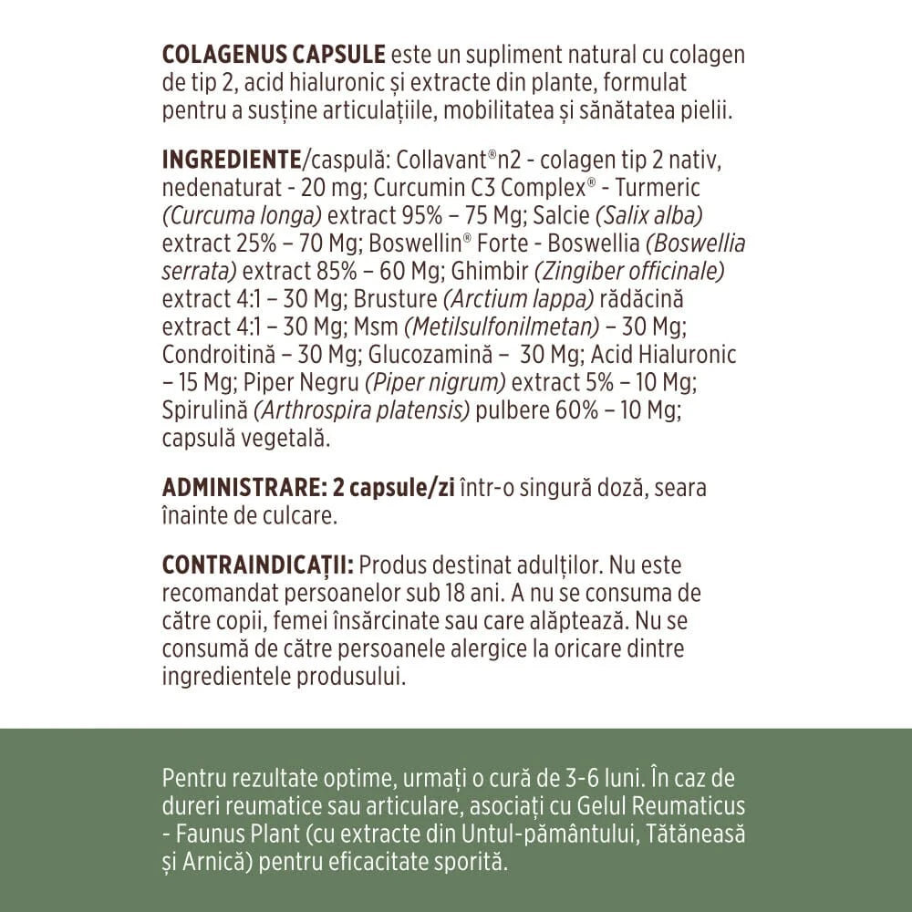 Faunus, Colagenus Capsule - 60 Capsule PROMOTIE LIMITATA 1+1 gratuit