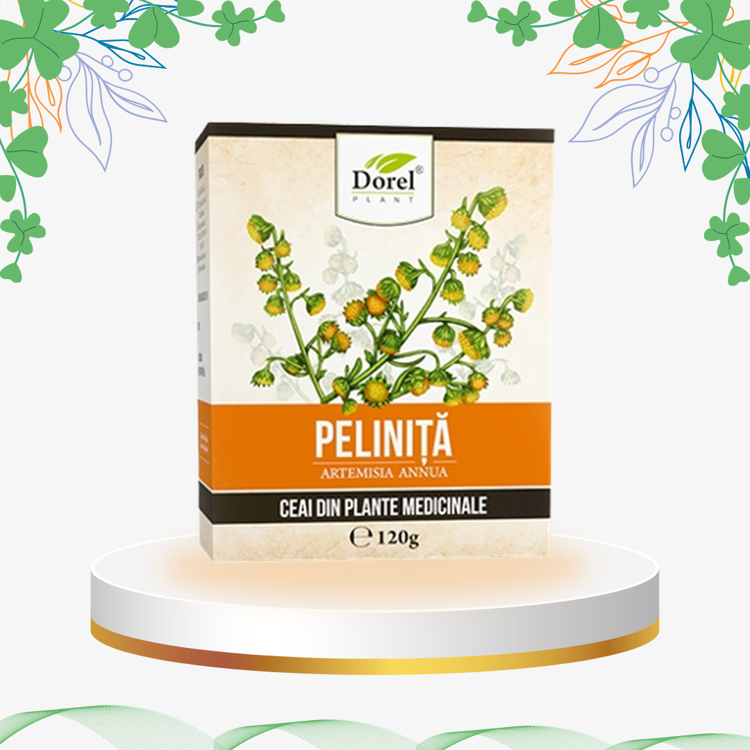 Frunze uscate de peliniță (pelin dulce) pentru infuzie, ceai natural cu proprietăți antioxidante, imunostimulatoare, antiparazitare și protectoare pentru ficat.