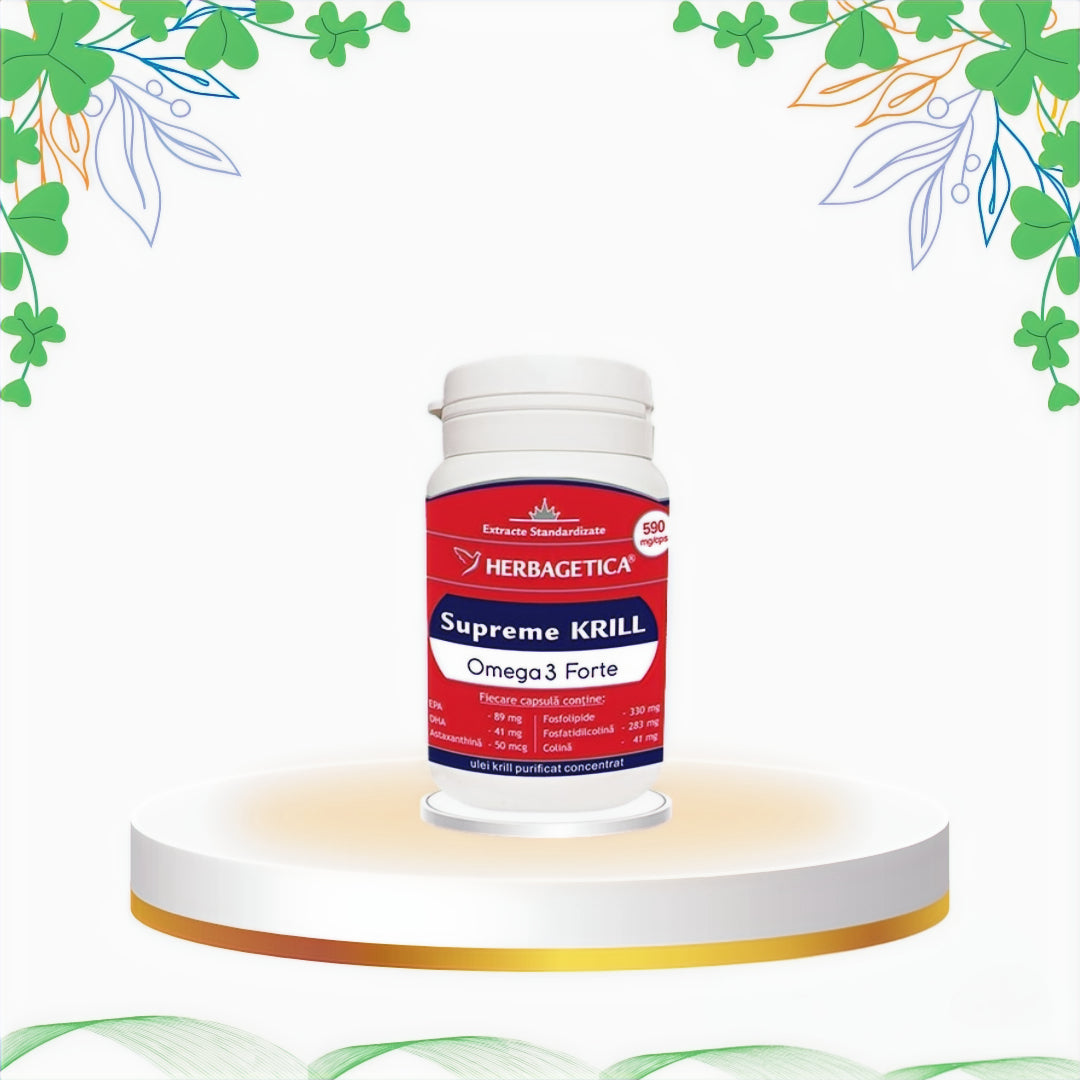 Herbagetica - Supreme Krill Omega 3 Forte, 30 cp