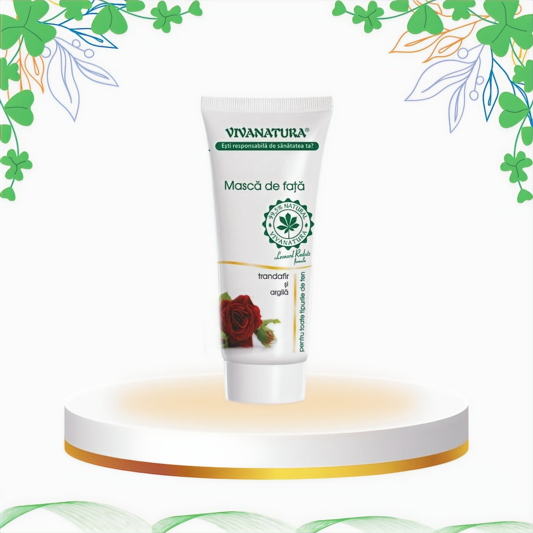 VivaNatura - Masca Fata Argila si Trandafir, 75 ml
