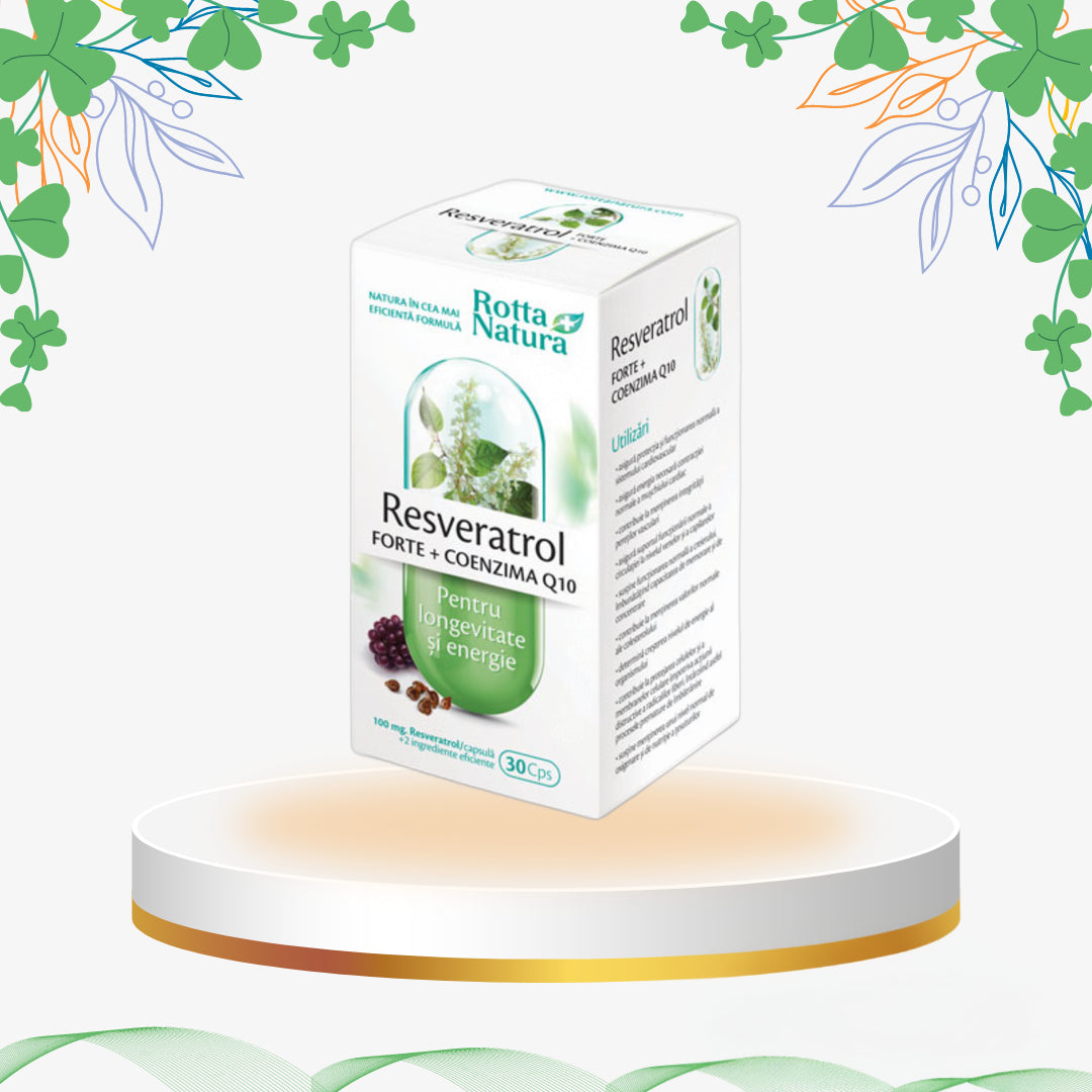 Rotta Natura - Resveratrol Forte si Coenzima Q10, 30 cp