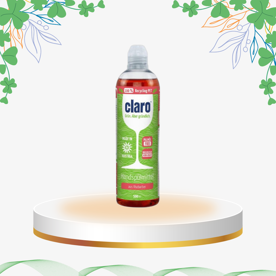 Claro - Detergent Eco pentru Vase cu Rubarba, 500 ml