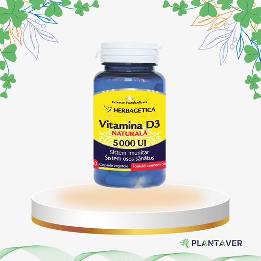 Herbagetica - Vitamina D3 5000 Naturala, 30 cp