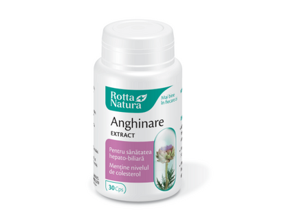 Supliment alimentar cu extract de Anghinare, capsule pentru susținerea funcției hepatice, drenaj biliar și controlul colesterolului.