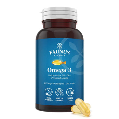 Faunus, Omega 3 – Formulă concentrată în acizi grași îmbogățită cu vitamina E x 60 cp