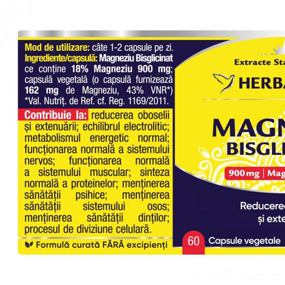 Herbagetica, Magneziu bisglicinat x 60 cp