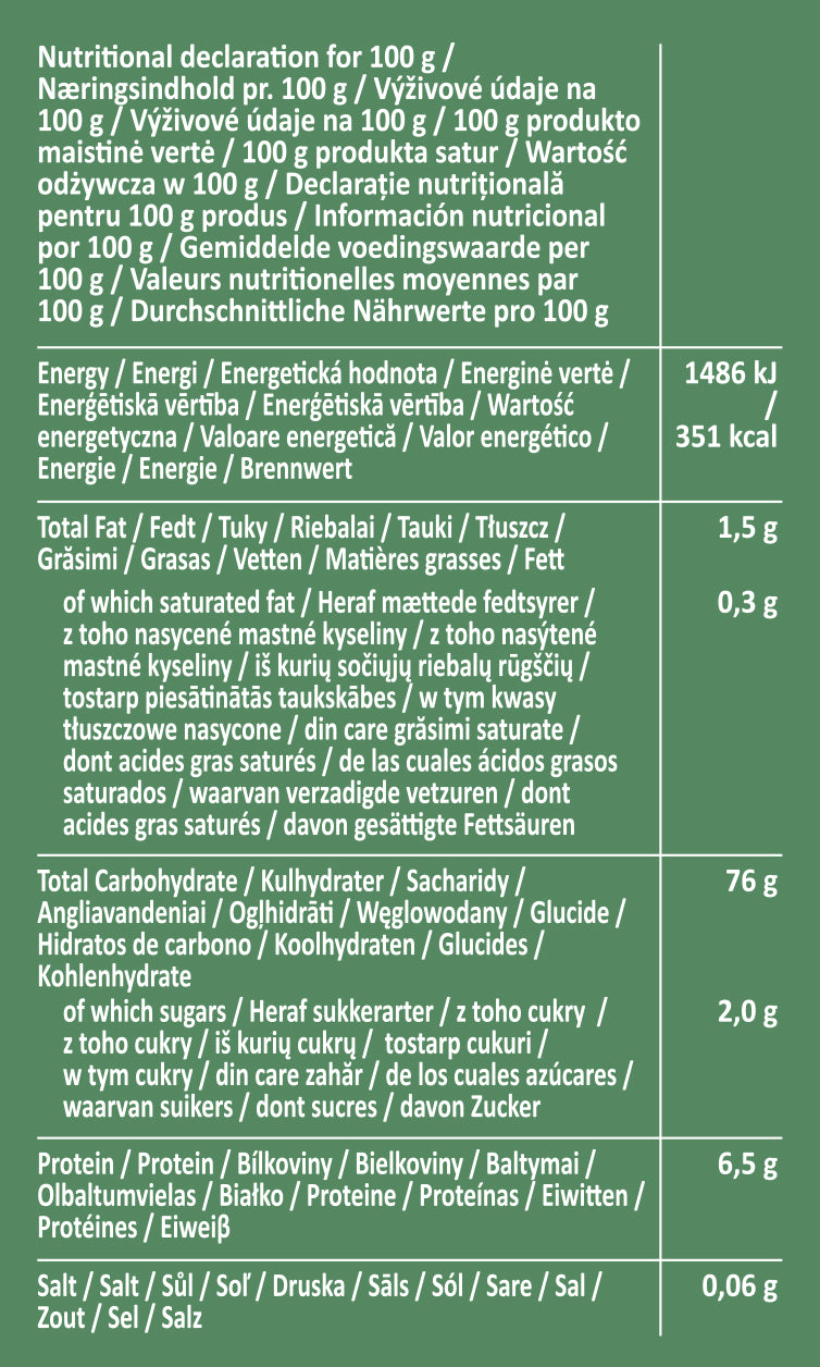 Ingrediente paste fără gluten Colors Symphony, din porumb nemodificat genetic, colorate natural cu roșii și spanac.