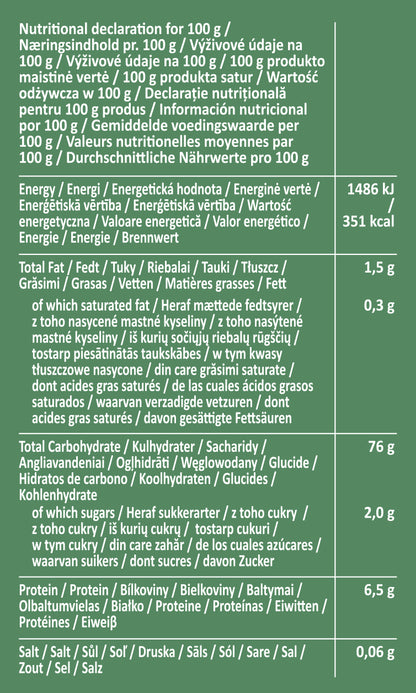 Ingrediente paste fără gluten Colors Symphony, din porumb nemodificat genetic, colorate natural cu roșii și spanac.