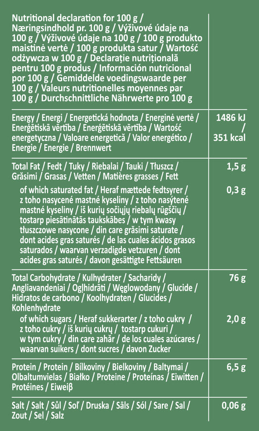 Ingrediente paste fără gluten Colors Symphony, din porumb nemodificat genetic, colorate natural cu roșii și spanac.