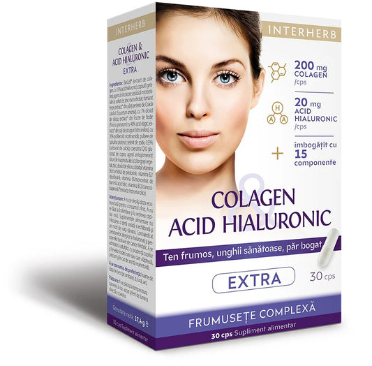 Interherb , Colagen si acid hialuronic extra 30cps