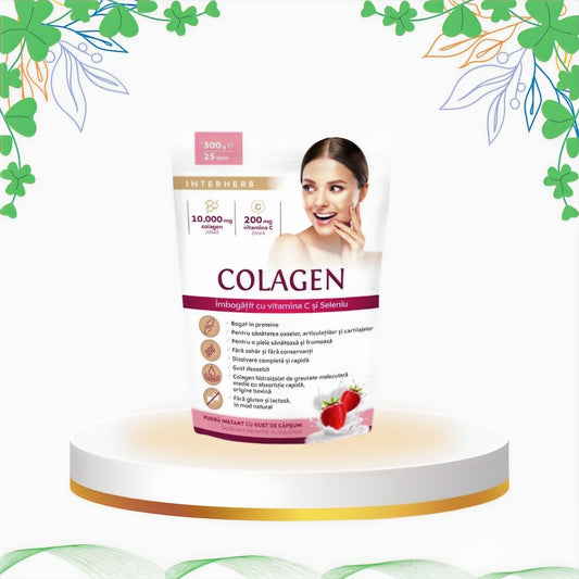 Interherb - Colagen Pulbere Aroma Capsuni, 300 gr