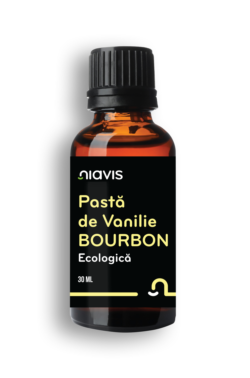 Pastă de Vanilie de Bourbon Ecologică Niavis 30ml, cu semințe naturale din Madagascar și sirop de agave, pentru deserturi gourmet.