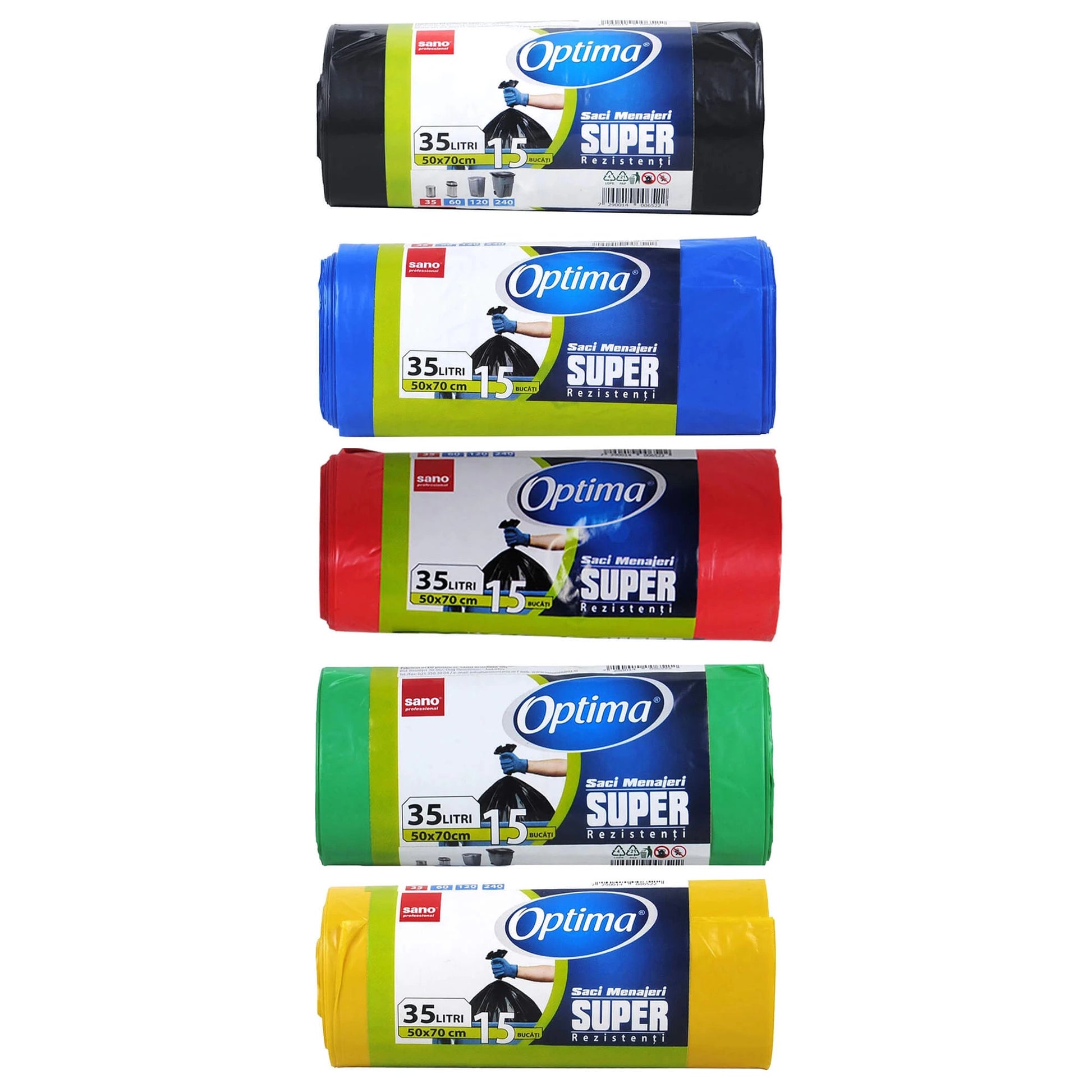 Saci de menaj super rezistenți, culoare neagră, ideali pentru colectarea deșeurilor casnice.