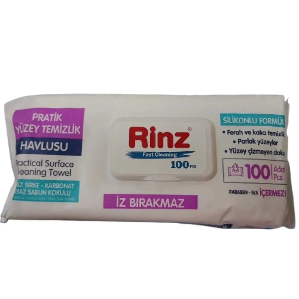 Șervețele umede multisuprafețe Rinz, pachet economic 100 bucăți, pentru curățarea prafului și a grăsimii.