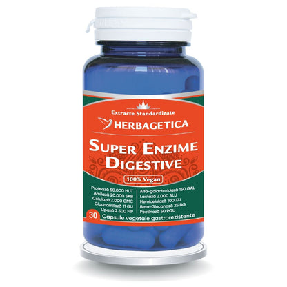 Herbagetica , Super Enzime Digestive x 30 cp