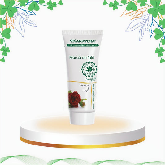 VivaNatura - Masca Fata Argila si Trandafir, 75 ml